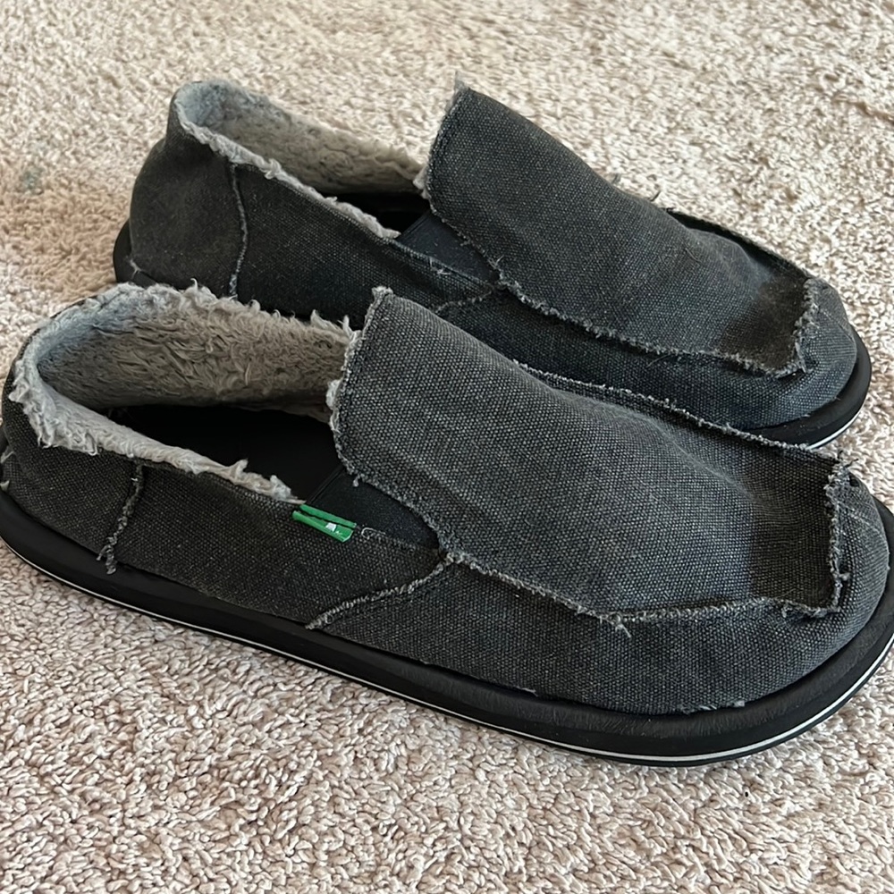 Sanuk Gray Faux Fur Lined Slip-On